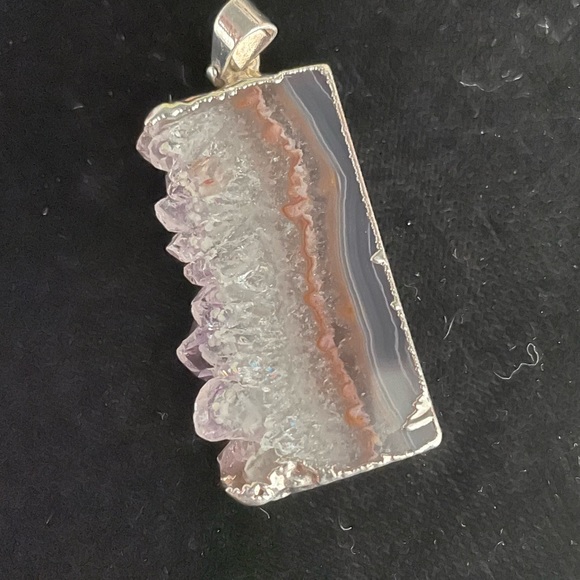 Amethyst slice pendant - Picture 2 of 4